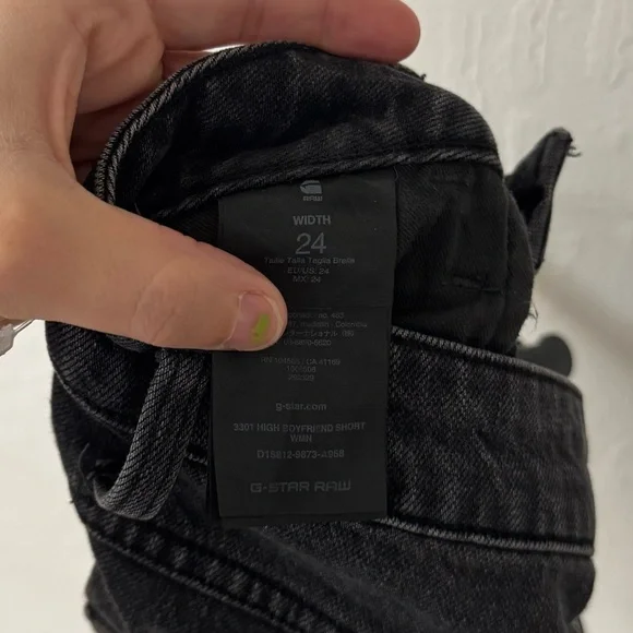 G-Star Raw 3301 High Rise Black Boyfriend Shorts Denim US 24 - Picture 3 of 8
